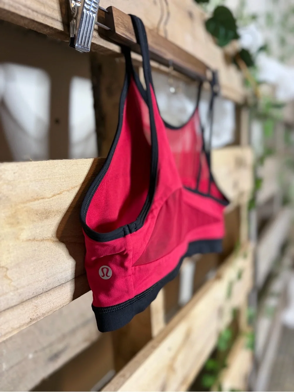 lululemon athletica Red Sports Bralette with Black Trim